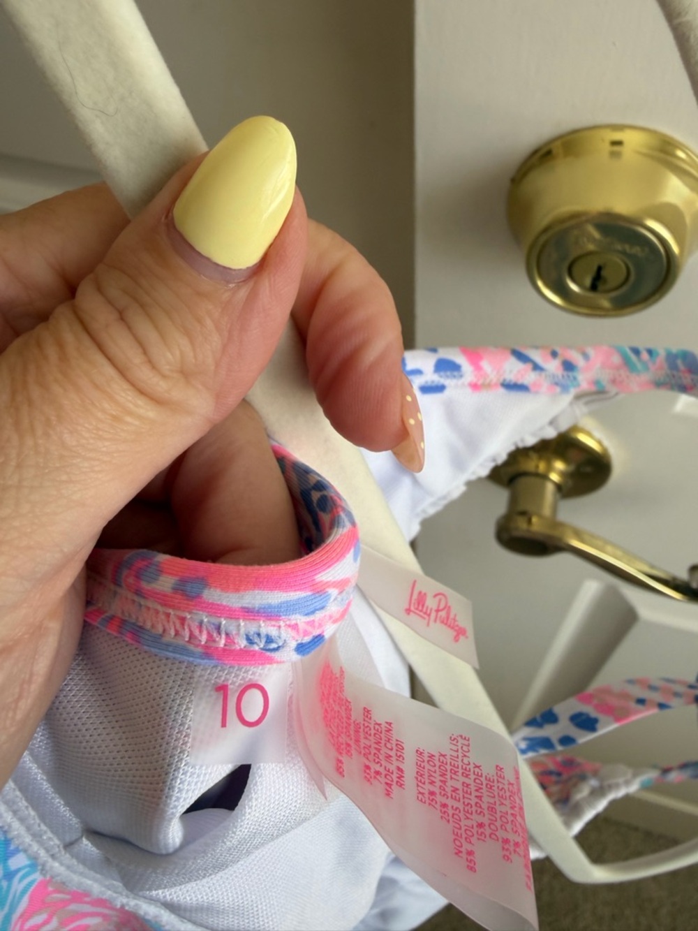 Lilly Pulitzer Pink, Blue & White Bikini Top